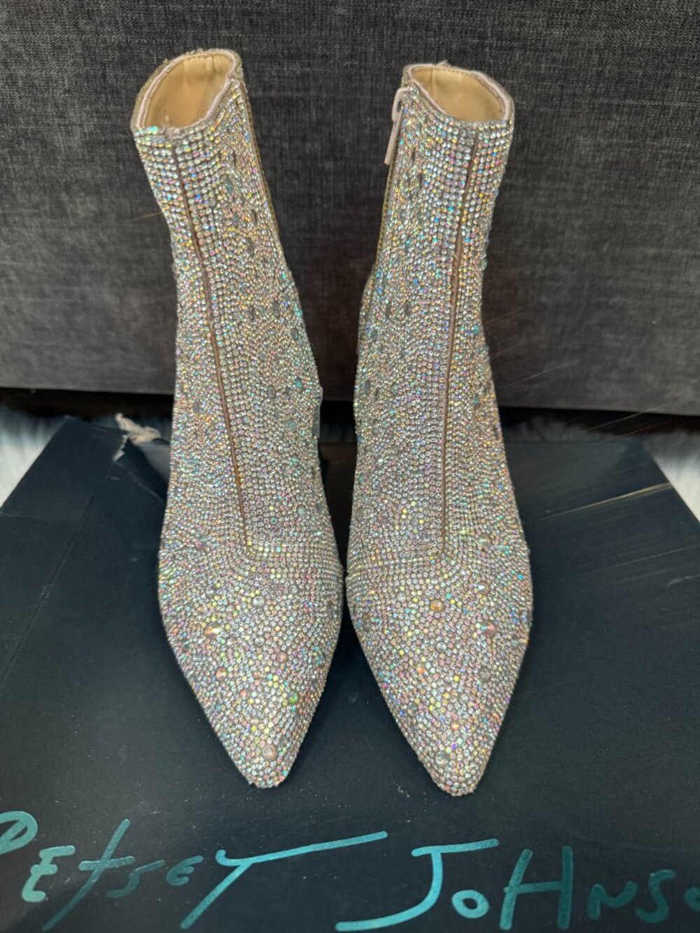 Betsy Johnson SB-Kyla Rhinestone Booties ~ Size 6 - Picture 2 of 8